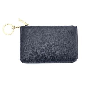 IXYVIA RFID Blocking secure Leather Zip Coin Purse